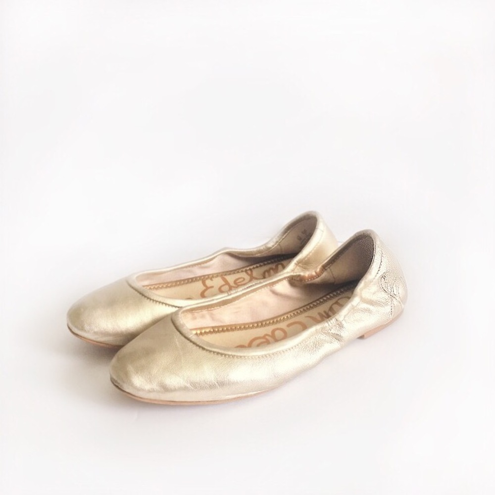 FINAL🚨DONATING SOON‼️ Sam Edelman Leather Ballerina Flats - Gold